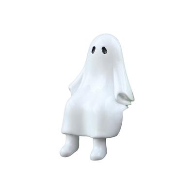 Whimsically Ghostly Sculpture Halloween Themed Resins Craft Ornament For Home Garden Decoration Weather Resistant Design