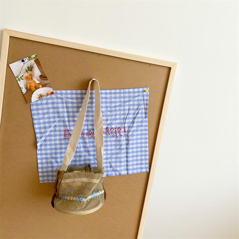 

Trendy And Adorable Kids Canvas Bucket Bag With Hollow Flower Pattern For Girls хаки