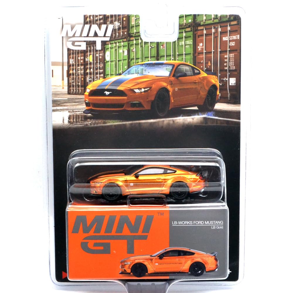 MINI GT scale MiJo EXCLUSIVE FORD MUSTANG USA MiJo Limited Ford Mustang Blister Package 164 - LBWORKS (LB GOLD) - LBWorks (LB Gold) MGT00847-BL