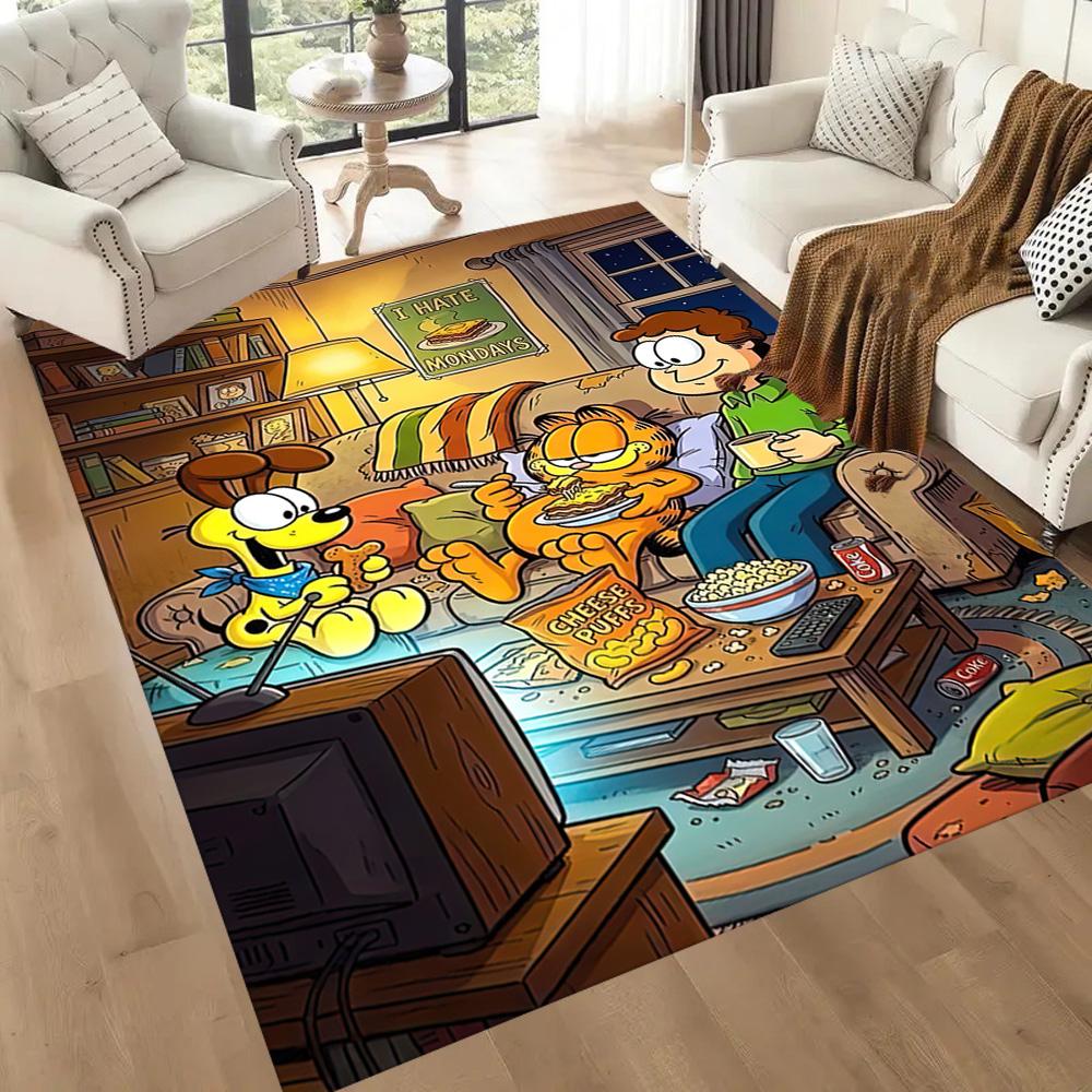 Garfield And Odie S Fun Day Square Rugs Are a Great Choice for Living Rooms, Bedrooms, Home Décor, and As Gifts