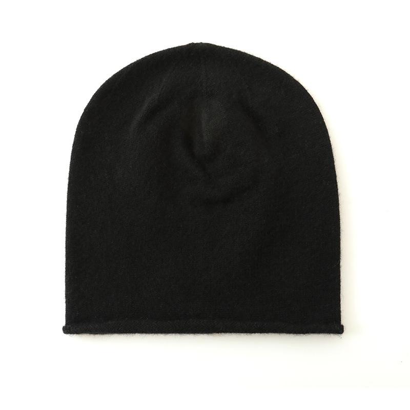 Weiche und klebrige Kaschmir-Mütze für Herbst und Winter, Unisex, einfarbig, warm, ohrenschützend, Wollmütze, einfache gestrickte Freizeitkappe