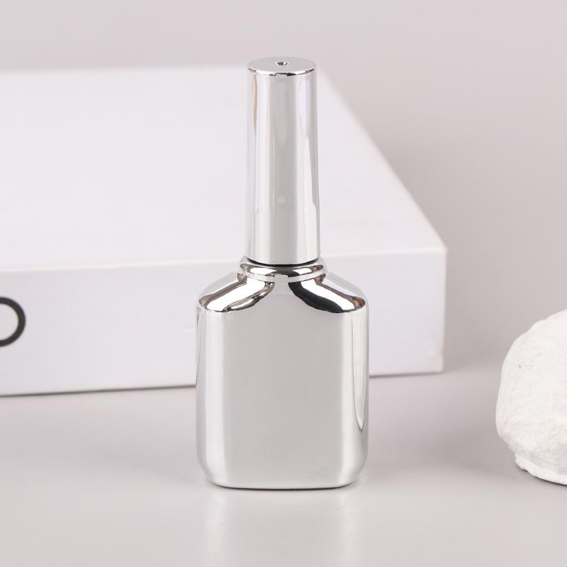 Prázdná sklenička na gel na nehty 15 ml Lahvičky na lak na nehty Elektroplátované stříbrné barvy Lahvičky na balení oleje pro krásu nehtů Nádobky na gel na nehty