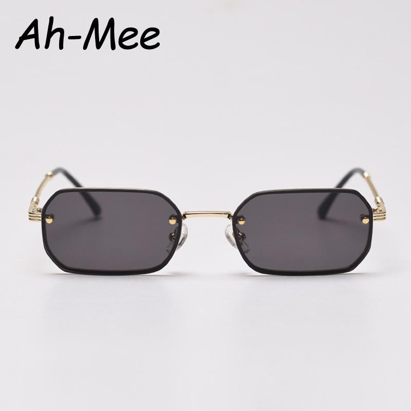 Small Square Rimless Sunglasses Women Brand Trending Black Sun Glasses For Female Vintage Eyewear UV400