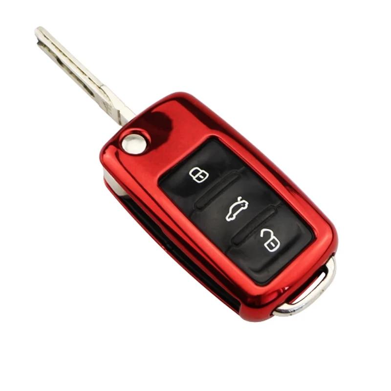 TPU 2 3 Button Remote Key Shell Case Car Key Cover Case for VW Golf for Skoda Yeti Superb Rapid Octavia for SEAT Leon Ibiza