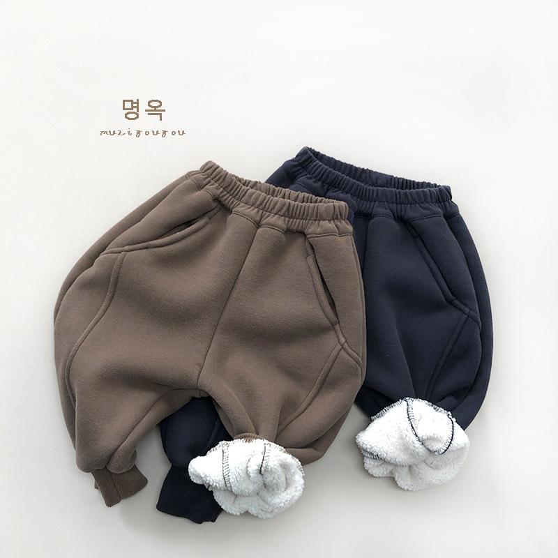 Casual Fleece Lined Thick Warm Winter Sweatpants For Unisex Little Kids
