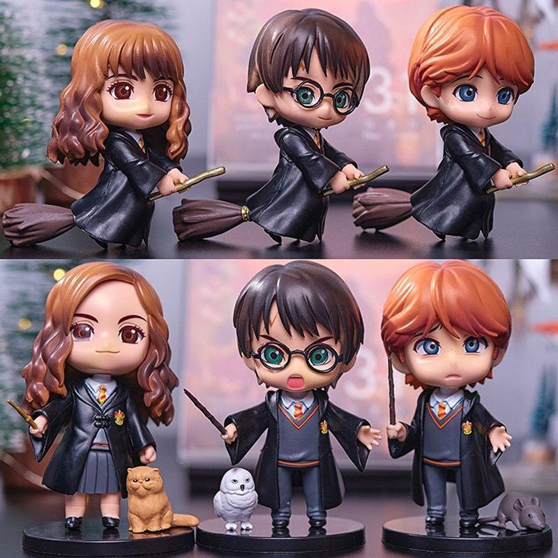 Die Harry Potter Actionfiguren mit Hermione Ron Malfort Modellen, Q-Version Puppen zur Auto Dekoration oder als Geschenk für Kinder