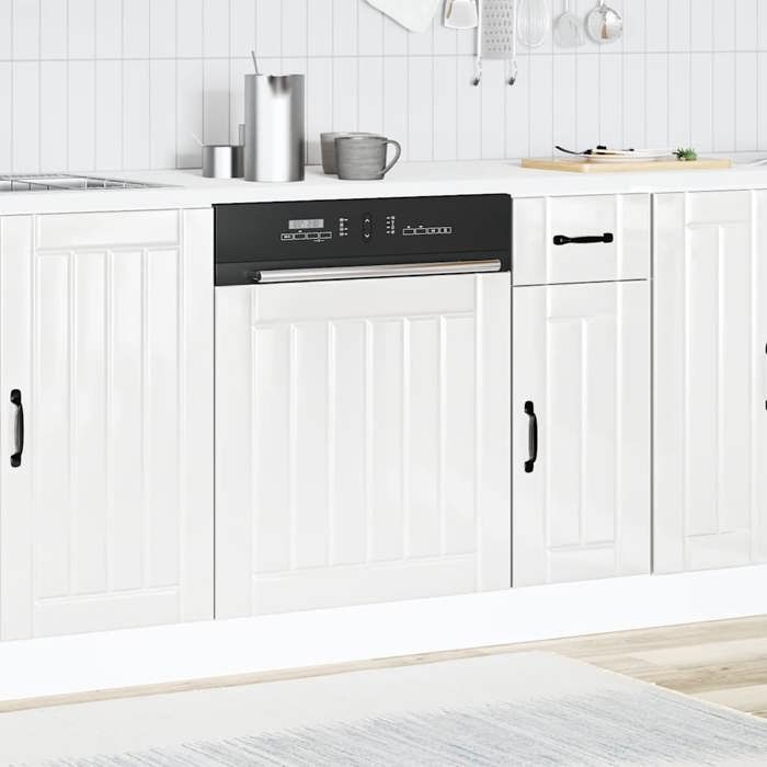 VidaXL Dishwasher Panel Lucca Glossy White Engineered Wood 853899