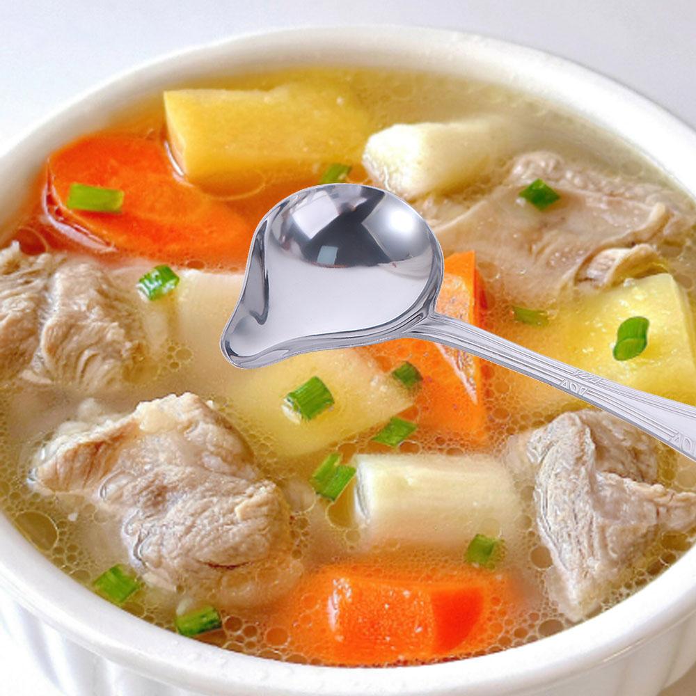 Reusable Effortless Soup Stainless Steel Soup Spoon Kitchen Gadgets Accessories Oil Spoon  Home