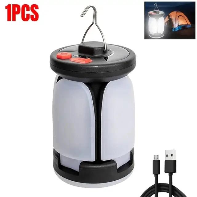 1-5PCS Camping Lantern LED Lamp with 6 Light Modes Ultra Bright LED Tent Lamp USB & Solar Rechargeable Hiking Lights for Fishing