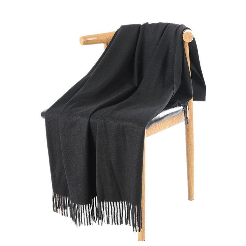 

Однотонний теплий шарф Зимова товста шаль Універсальний м який шарф з бахромою