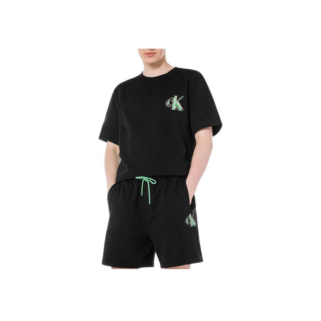 Calvin Klein Logo Print Crew Neck T-Shirt Men Tops Space-Black J323193-BEH