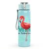 1PC Pink Flamingo HA HA Letter Print 750ml Color Plastic Sports Water Bottle Leakproof Flip Straw Lid Suitable for Sports Office Home Use