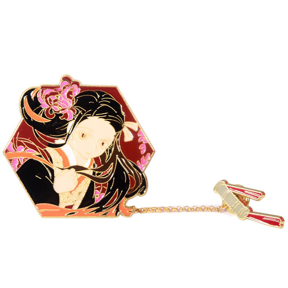 Demon Slayer Kimetsu No Yaiba Alloy Brooch With Electroplated Finish For Cosplay And Daily Wear