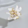 Wind Lady Ring Open Flower Inlaid Special-shaped Pearl Design Ring High Sense Index Finger Ring Female