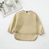 Solid Color Baby Bibs with Long Sleeves Waterproof Children's Feeding Apron Bib for Boys Girls Easy Clean Toddler Art Smocks