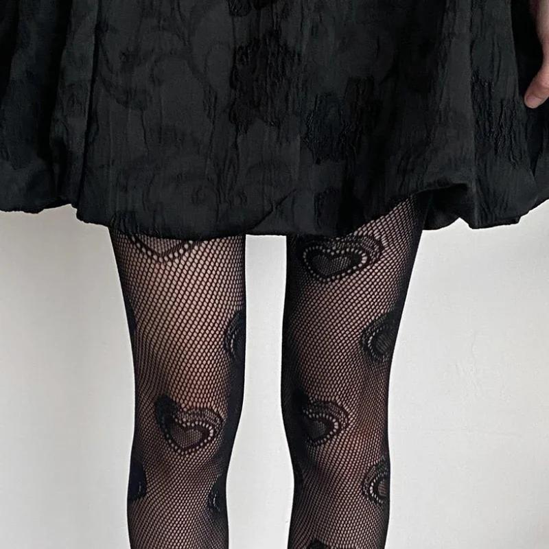 

Женские сексуальные многослойные колготки в форме сердца с прорезями, сетчатые чулки, Лолита, ретро и милые, дышащие чулки, Рождество One Size