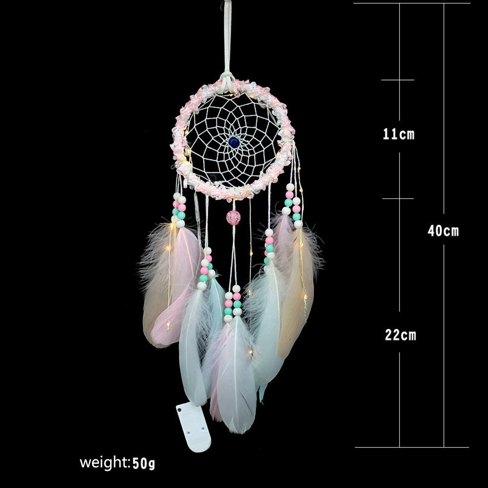 Natural Christmas Colorful Lights Home Decoration Single Ring Dream Catcher Hanging Decorations