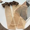 Sexy Leopard Patchwork Leopard Tube Stockings Anti-slip 20D Over Knee Socks Transparent Shiny Long Leg Hosiery Women's Lingerie