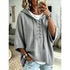 Women's New Knit Hooded Drawstring Sweater Loose Comfortable Hoodie Casual Soft Knitted Pullover Sweatshirt Top