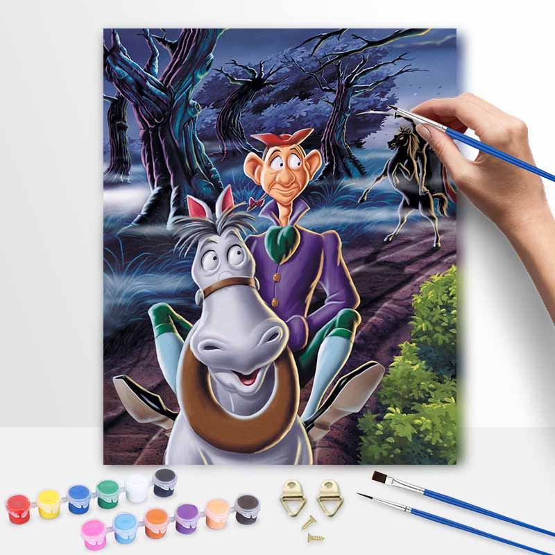 Disney Ichabod Crane and Horse Oil Painting Kit Canvas DIY Home Decor Gift 20x30cm