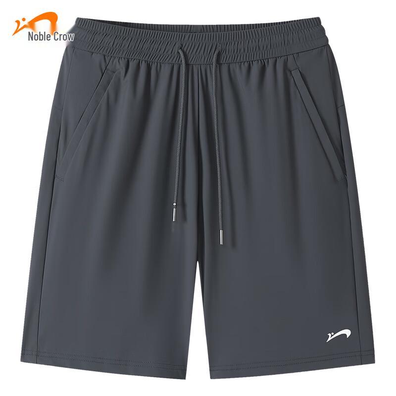 

Guirenniao Men s Summer Quick-Dry Ice Silk Drawstring Shorts with Pockets M
