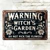 Metal Witch Garden Sculpture Vintage Gothic Wall Decor Halloween Home Bar Sign