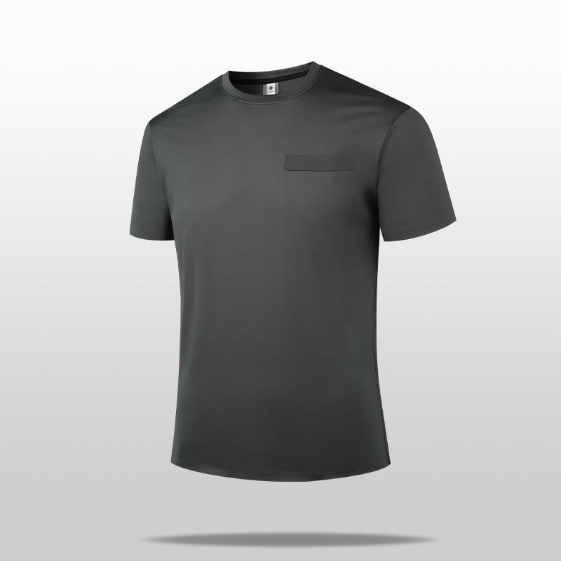 

Men s 7A Antibacterial Cooling Short-Sleeve Sports T-Shirt - Loose, Breathable, Quick-Drying, Seamless, Plus Size темно-серого