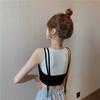 Women's Fake Two-Piece Crop Tank Top, Ribbed Cotton Sleeveless Camisole
