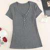 T-shirt Sexy da Donna con Scollo a V Primavera Estate Manica Corta Top