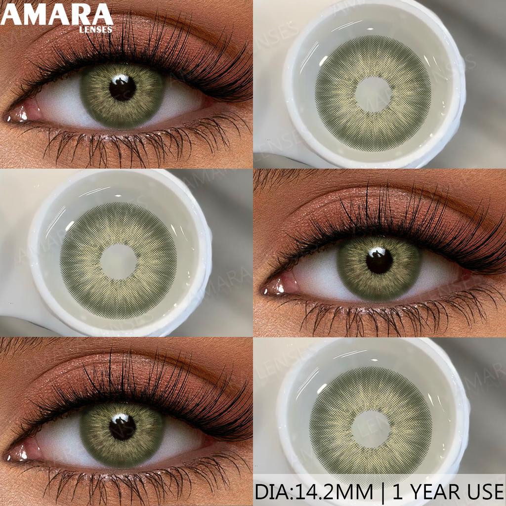 AMARA Brown Color Contacts for Eyes Makeup Eyes Lenses Gray Pupils Blue Eyes Contacts Colorful Makeup Black Lens for Party