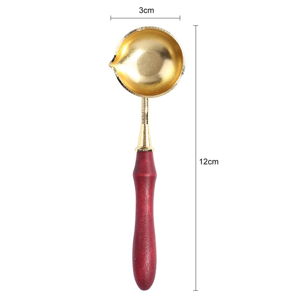 Anti-Hot Sealing Wax Spoon Sealing Stamp Wax Melting Spoon Vintage Wood Handle Sealing Wax Spoon Stamps for Scrapbooking