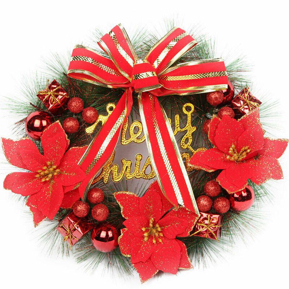 Props DIY Craft Xmas Tree Decor Garland Pine Needle Wreath Christmas Wreath Door Hanging Ornament