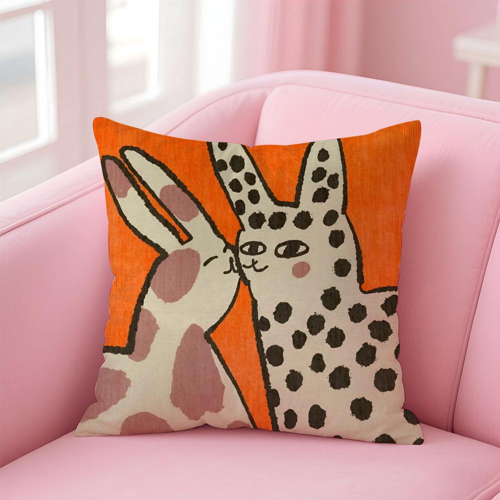 Vantage Abstract Anime Cute Pet Cat Dog Cushion Cover Pillow Case Soft Friendly Fabric Concealed Zipper