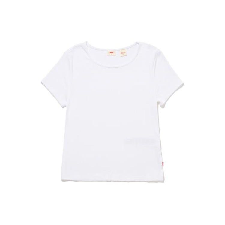 Levis Solid Slim Fit Crew Neck Short Sleeve T-Shirt Women tops White A7320-0001