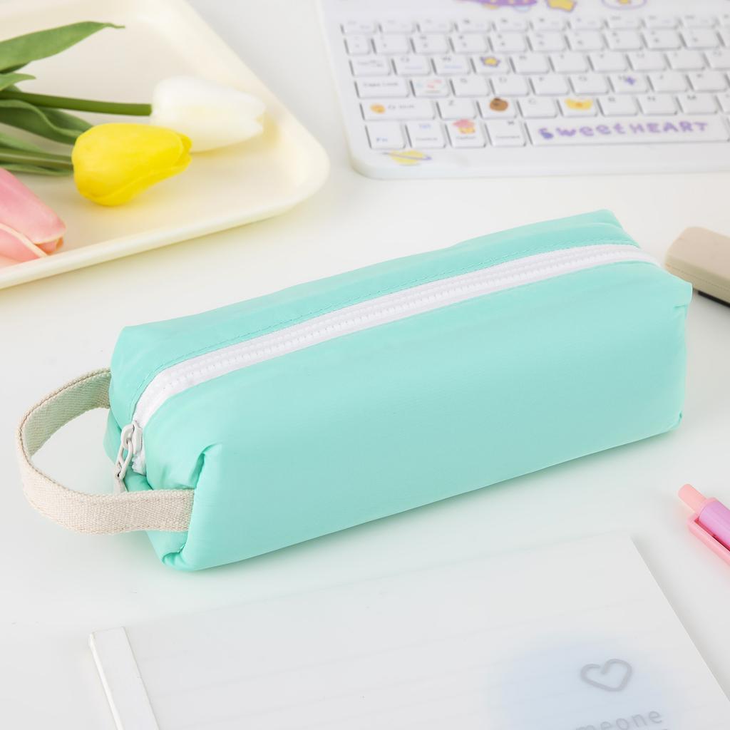 Small square pencil case, ins style high aesthetics, creamy style, soft, drop resistant, storage pen case, lightweight and simple