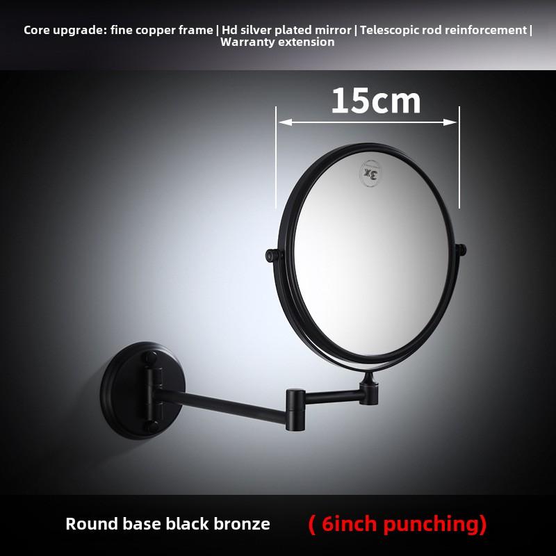 6/8 Inch 360° Rotating 3X Magnification Wall Mounted Makeup Mirror,Double-sided Foldable Vanity Mirror