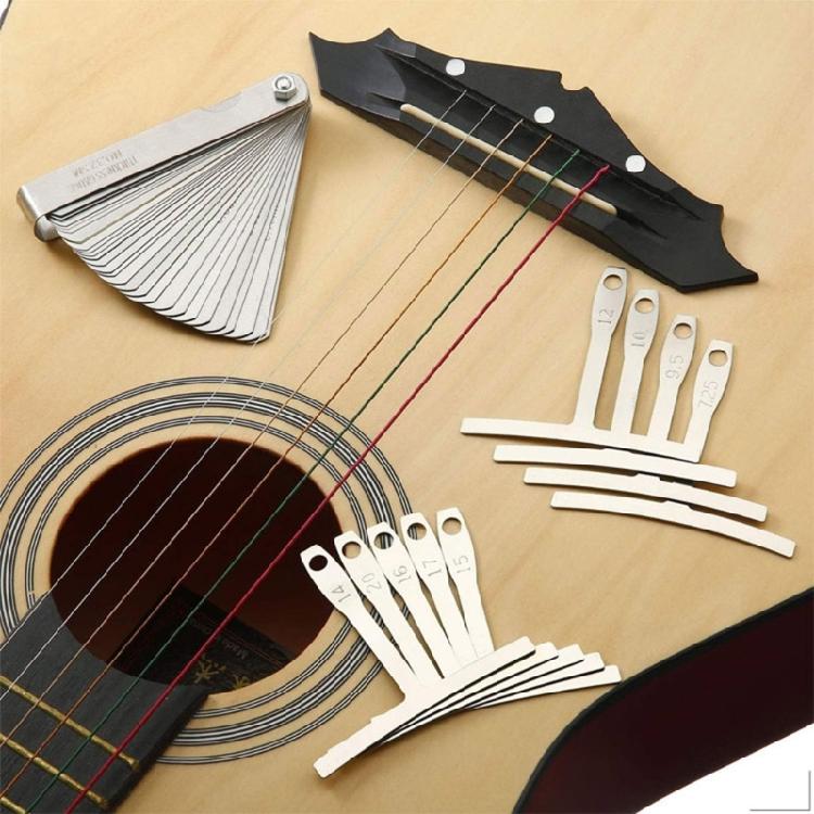 Gitarrensaiten-Abstandsmesser Gitarrenlineal Doppelseitiges Saitenabstandslineal Messwerkzeug für Gitarre Mandoline Banjos