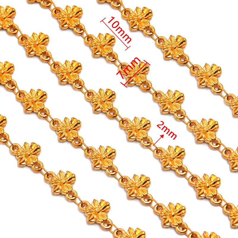 18K Gold Plated Stainless Steel Heart, Butterfly, Four-Leaf Clover, Shell Chain Bracelet/Necklace, 50cm.
