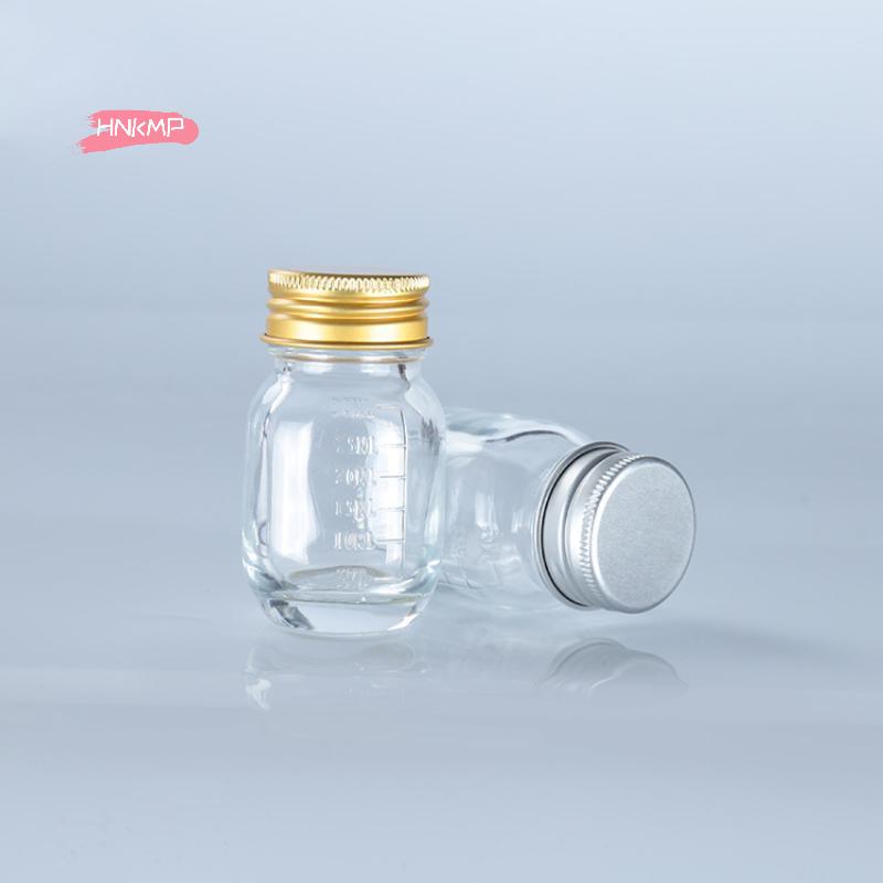 H-1Pc 30ml Small Glass Bottle With Lid Medicine Bottle Leak-proof Powder Capsule Bottle Empty Refillable Glass Bottle Portable