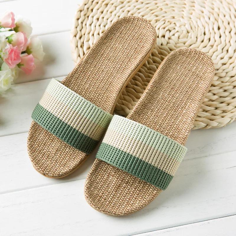 Summer Linen Women'S Slippers Flat Sandals Home Color EVA Lightweight Shoes For Women Casual Slippers 2025