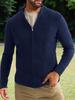 Men's Outdoor Casual Loose-fitting Stand-up Collar Zipper Cardigan Sweater Long-sleeved Knit Jacket