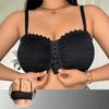 Women Plus-size Front Buckle Bra Black Lace Bra