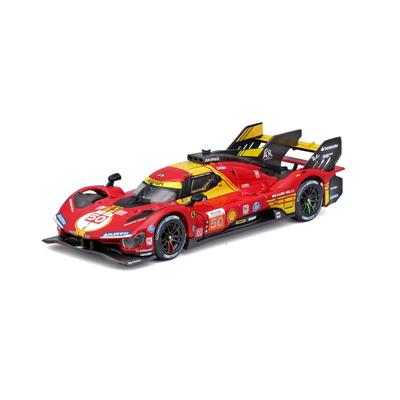 Bburago 2024 Model Scale Ferrari 499P Turbo V6 Team AF Corse 2024 Le Mans 24 Hours Winner Red Race Sports Car Diecast Model Car 1/43 3.0L #50 /