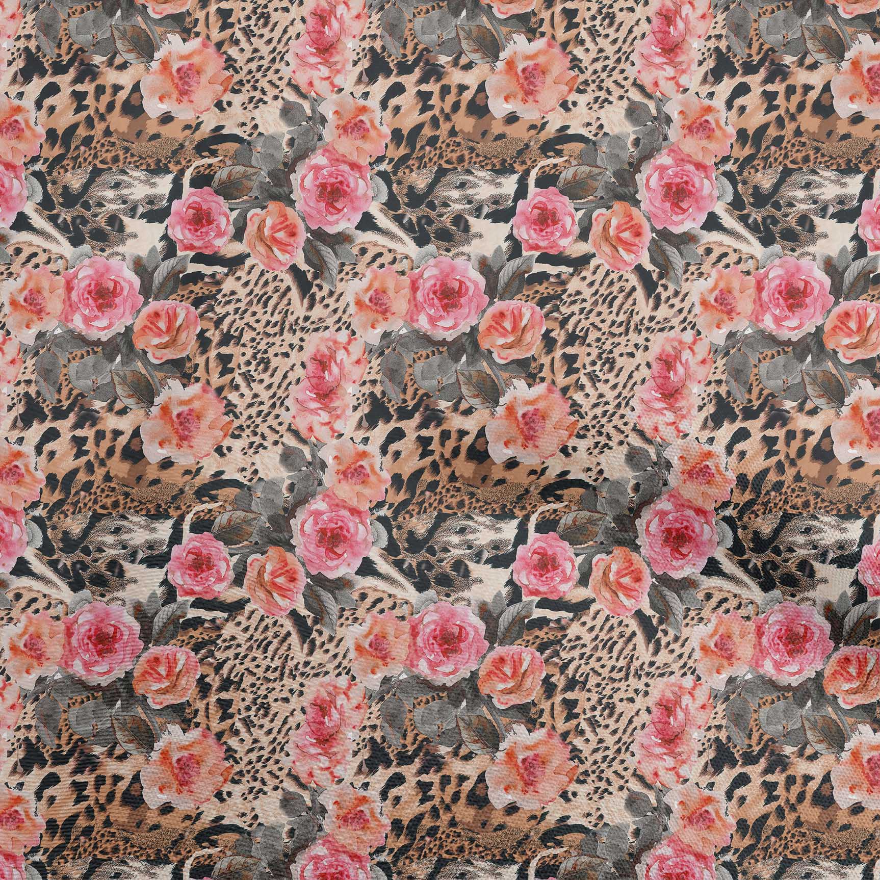 

OneOone Cotton Flex Зелена шкіра тварин з квітковим одягом Тканина для стьобання своїми руками Тканина з принтом на двір 40 дюймів 42 Inch Wide - Viscose Chiffon червоний