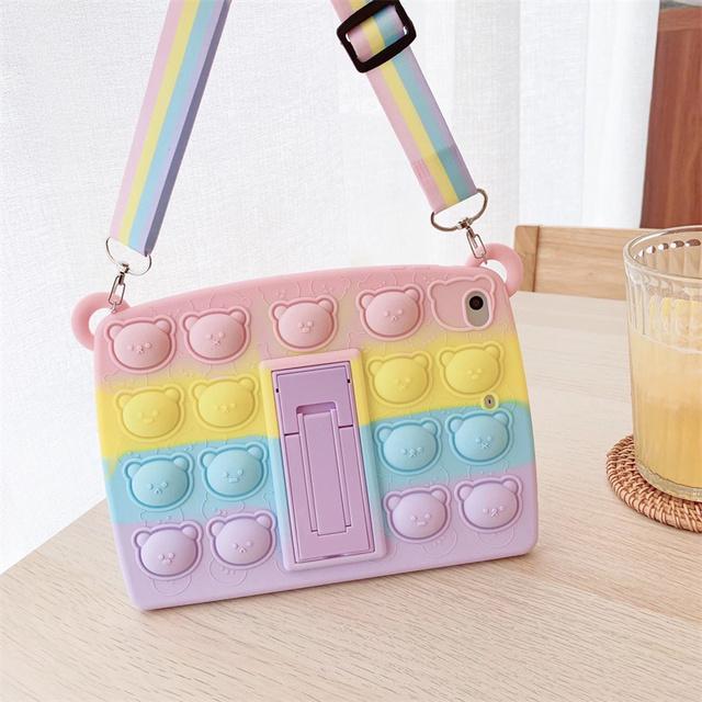 Cartoon Unicorn Astronaut Pig Kids Bubble Case pro Samsung Galaxy Tab A8 10.5 SM-X200 X205 S6 A7 Lite T500 P610 T290 T220 silikonový obal na tablet