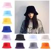 Hwcap Pure Cotton Solid Color Fisherman Hat With Embroidered Logo, Portable Bucket Hat For Sun Protection