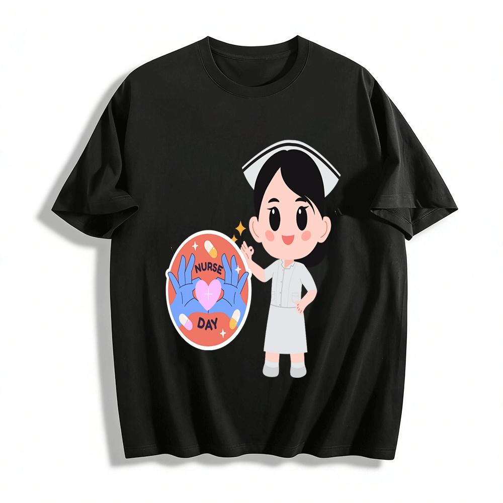 Nurse Day Themed Love & Care Medical Commemorative T-Shirt Pure cotton T-shirt XXS
