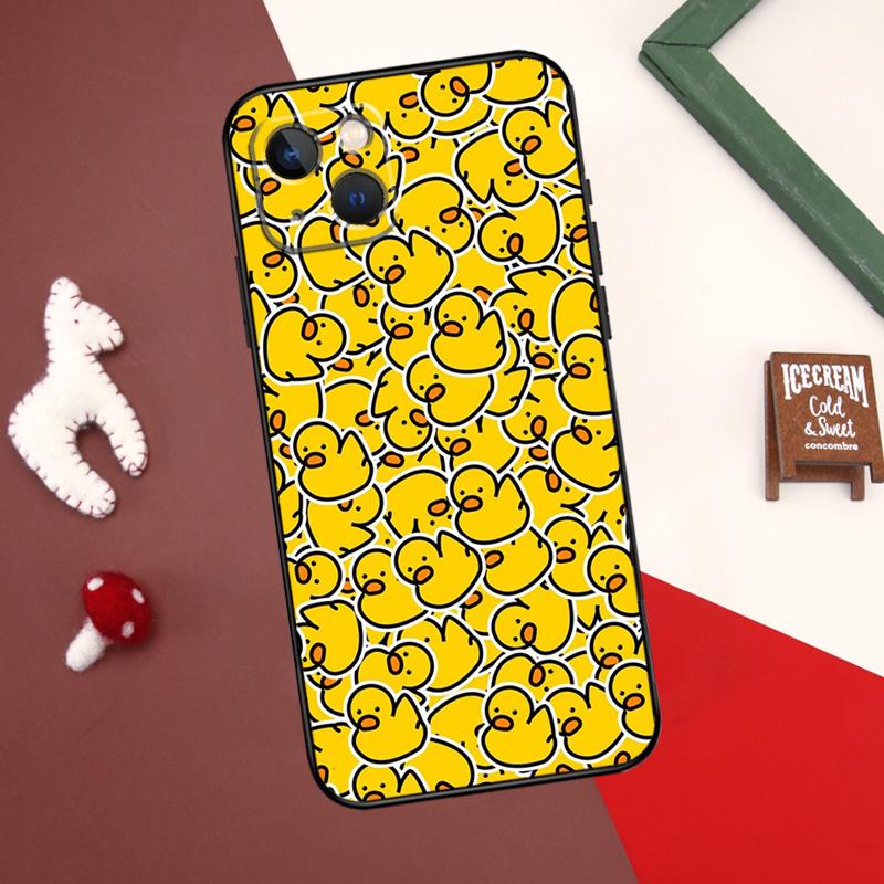 Kwaii gelbe Ente Abdeckung für iPhone 12 11 13 14 15 Pro Max 12 Mini 7 8 Plus X XR XS Max SE 2020 Telefonhülle