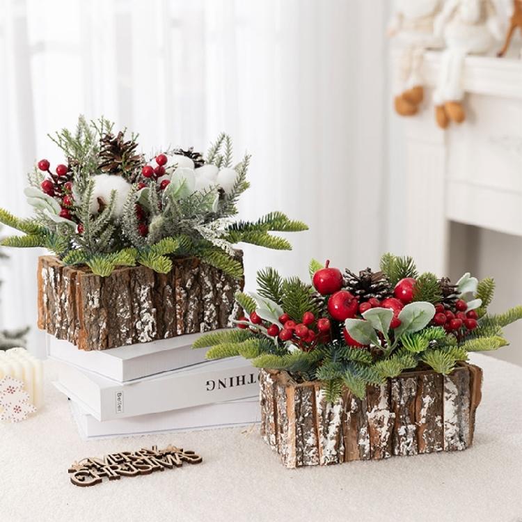 Artificial Christmas Tree Small Bucket Christmas Holiday Dining Table Decor