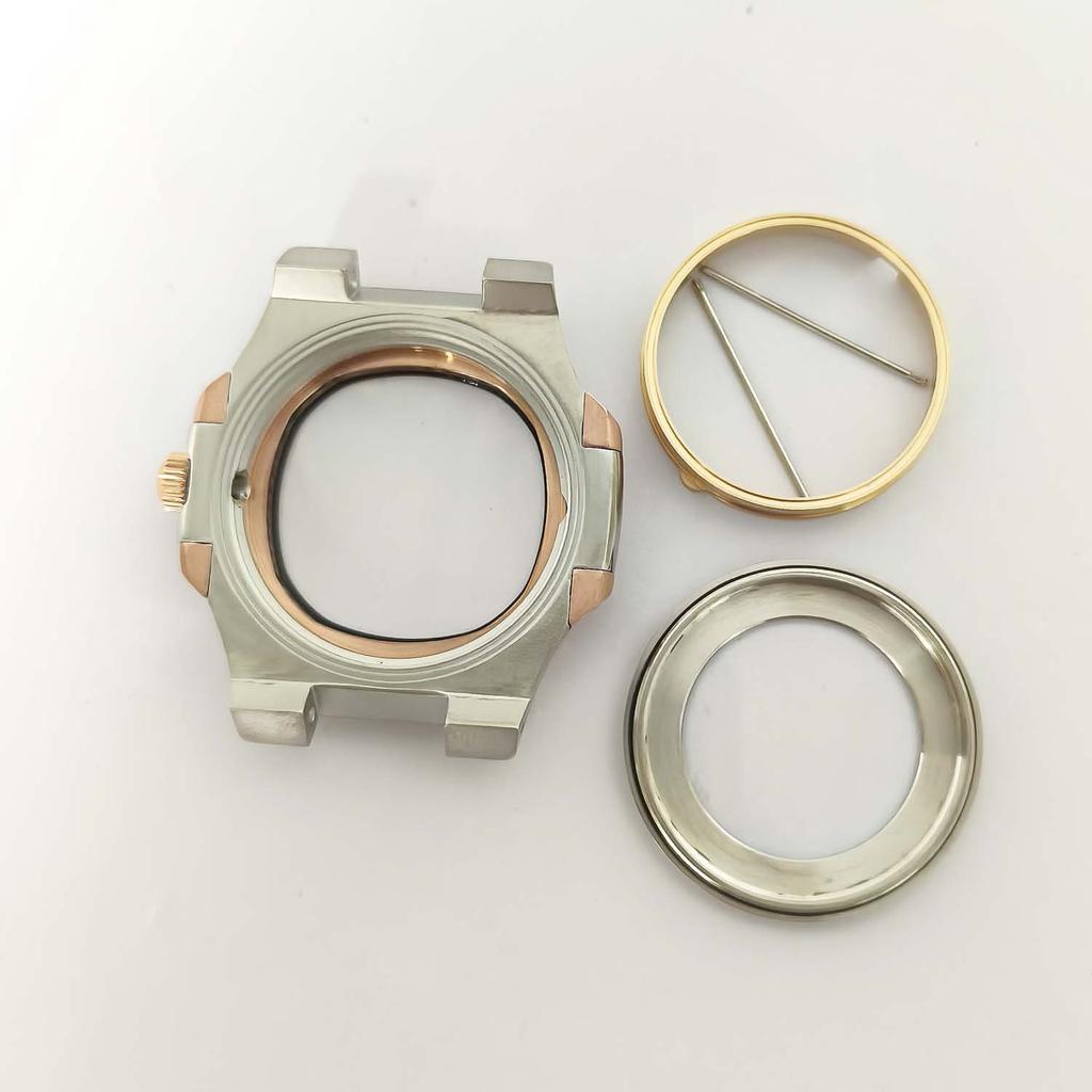41mm Rose Gold Stainless Steel Watch Case Sapphire Glass Waterproof Watches Accessories for NH35 NH36 4R36 7S Movement